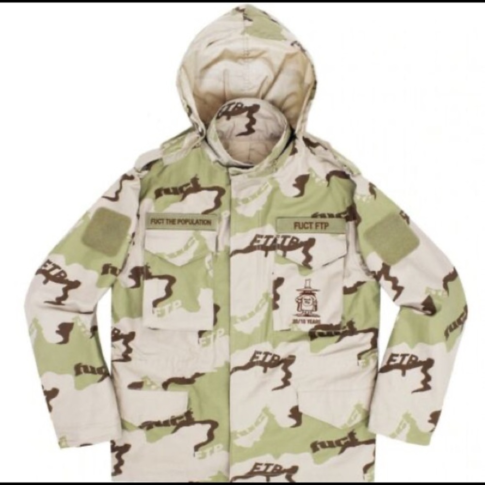 Ftp fuckthepopulation x fuct camo hooded jacket
